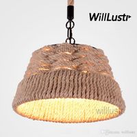 Willlustr пеньковый канат подвесной светильник американский стиль кантри подвеска свет лофт Эдисон лампы натуральный материал висит освещение