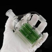 Cattador de cenizas de vidrio de 14 mm brazo macho Percshcatcher verde Percolador azul verde para bongs burbujeador de tubería de agua de vidrio