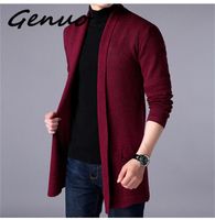 giacche maglione Geuno Nuova primavera 2019 stile lungo degli uomini del cardigan e in autunno X-lungo maglia solido sweatercoat colore