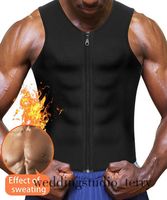 Homens da cintura da cintura vestido quente neoprene espartilho espartilho shaper zipper sauna camisa top treino