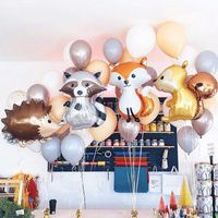 1 unid zorro grande erizo y ardilla globos de papel de aluminio animal cumpleaños fiesta decoraciones niños babyshower decoración bolas juguete para niños
