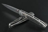 High End Damascus Steel EDC Pocket Folding Knife TC4 Ttitanium + Carbon Fiber Sheet Handle Survival Tactical Fold Knives