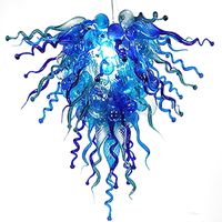Modern Blue and Green Colored Pendant Lamps Chandeliers 110-240V CE UL LED Lights Hand Blown Glass Chandelier Lighting for Bedroom Home Decoration