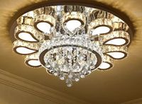 Modern Yuvarlak LED Kristal Tavan Işıkları Basit Romantik Ev Avizeler Lambaları Lambalar Lambalar Yemek Odası Restoran Için Aydınlatma