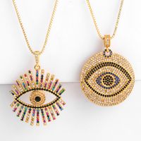 Evil Eye Necklace Iced Out Pendant Luxury Colorful CZ Collar...