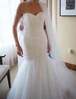 2019 New Ruched Tulle Mermaid Bröllopsklänning Lace Up Marry Dresses Bridal Dresses Hot Sale Billiga Skräddarsydda Vestido de Festa Curto