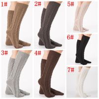 Winter lange warme Socken Weihnachten Oberschenkel hohe Strümpfe stricken über