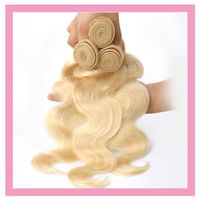 Malaysian 100% menschliches Haarprodukte 613 Blonde Farbe 3 Bündel Körperwelle Drei Teile Doppelscheuchen Körper Webe
