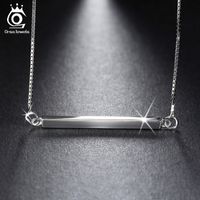 Fashion-Sterling Silver Plated Бар кулон ожерелья неподдельной мычки ювелирных изделий ожерелья любовника подарка Кристмас 6PCS / Lot Оптовая Snw09