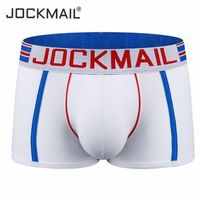 ملابس داخلية Jockmail جديد مثير الملاكم الرجال العلامة التجارية الساخنة الرجال الملابس الداخلية للتنفس منخفضة الخصر القطن الرجال القضيب الملاكمون Calzoncillo هومبر