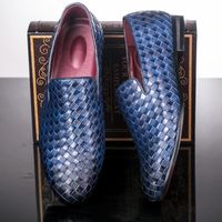 Personalized Men Blue Casual Loafer Shoes Fashion Designer S...
