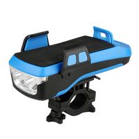 Horn USB Rechargeable LED Bike Light Cycling Headlight Front Lamp Phone Holder