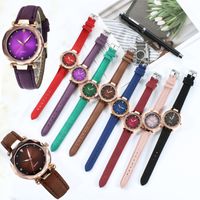Wholesale Women Simple Frosted Leather Strap Watch Analog Qu...