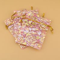 Groothandel 500 stks hoge kwaliteit 9x12cm kleine organza tas roze kleur bruiloft gift snoep tassen sieraden pakket pouch