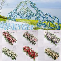 50 cm DIY Künstliche Bogenblüten Row Row Akanthosphäre Rose Eukalyptus Hochzeitsdekor Rose Pfingstrosse Hortena Pflanze Orament