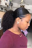 Top Qualität Afro Kinky Curly Human Hair Ponytail Haarverlängerung Für Schwarze Frauen Verworrene Lockige Clip in Kordelzug Pferdeschwanz Haarteil Natürlich