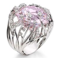 Best Selling Incrustada Rosa Anéis de Cristal de Zircão para As Mulheres Criativas Exageradas Branch-shaped Grandes Anéis de Pedra Charme Jóias Do Casamento