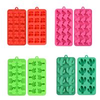 15 Holes Cherry Flamingo Candy Molds With 10 Holes Maple Leaf Chocolate Mold With 8 Holes Cactus Silicone Chocolate Mold 4 Pcs/Set