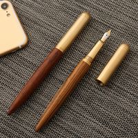 Penna fontana in legno di alta qualità Penna Iraurita Ink Pen 0.7mm Nib Caneta Articoli per ufficio forniture per ufficio con borsa per regalo