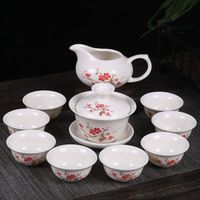 Hot Selling Chinese Kung Fu Tea Set Drinkware Purple Clay ceramic Binglie include Tea pot Cup, Tureen Infuser Tea Tray Chahai