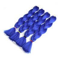 80g 24 Zoll Kanekalon Flechthaar Großhandelspreis Blau Xpression Flechthaar synthetische Faser Crochet Zöpfe Haar