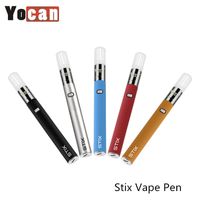 Autêntico Yocan Stix E Cigarro Kit 320mAh Variável Tensão Bateria 0.6ml Cartucho 5 Cores Portáteis à prova de vazamentos Vaporizador Pen