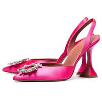 Sıcak Satış-Bireysel Kadeh Seksi Sivri Burun Kristal Ayçiçeği Podyum Yaz Ayakkabı Kadın