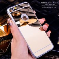 Couverture de miroir de luxe pour iPhone 11Pro Max cas d'amortisseur Absorption TPU coque de protection pour iPhon 7plus 8 6 cas avec sac d'opp