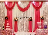 3m*6m wedding backdrop swag Party Curtain Celebration Stage Performance Background Drape With Beads Sequins Edge 5 colors abailable