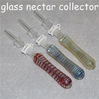Kit de vidrio NC con puntas de cuarzo DAB Paja, plataformas de aceite de paja nariz, silicona de silicona tubos de fumar accesorios de humo