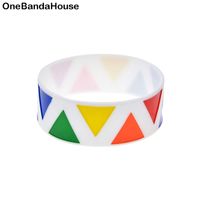 1pc gay stolthet 1 tum bred silikon armband banded bläckfylld regnbåge triangel logotyp mode gåva