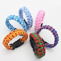 10PC/lot 550 7 Survival Paracord Bracelet Men Women Military Emergency Gear Parachute Rope Braided Cord Plastic Buckle Camping Hiking Kits