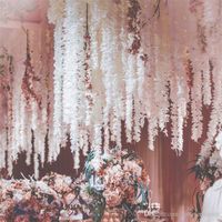 1 M Uzun Yapay İpek Çiçek Wisteria Çiçek Asma Ev Bahçe Duvar Asılı Rattan Düğün Dekorasyon Parti Malzemeleri Için Mevcut