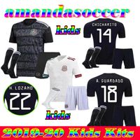 Kids Kit + Sock 2020 Mexiko Fotboll Jerseys 20 21 H.Lozano Dos Chicharito National Team Boy Sport Fotboll Uniform Skjortor
