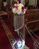 80см / 100см акриловый кристалл свадебный цветочный шар держатель стола центральная ваза стенд кристалл подсвечник свадебное украшение