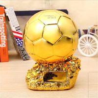 Novel Home Decoration Football Champion Trophy Golden Ball Soccer Fan Souvenirs Resin Craft Keepsake Trophies gifts