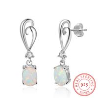 fashion jewelry real 925 sterling silver stud earring white opal made in china top quality women&#039;s jewellery wholesale