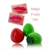 Magic Strailberry Lip Balm Chapstick Chapstick Lindo Bola Labios Pomada Cuidado Fruitario Maquillaje Oso Romántico