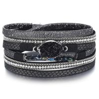 Punk cor preta cor de pedra natural pulseiras para mulheres senhoras fecho magnético envoltório pulseira pulseira feminina festa jóias