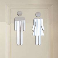 toalett klistermärken wc 3d spegel klistermärke rolig toalett toalett dörr entré tecken män kvinnor badrum diy vägg dzq90307