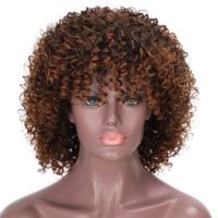 Mixed Wig Curly Synthetic Hair for Black Women African Short...