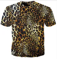 Лето стиль новые моды мужские/женские Леопард смешные 3D печати случайные футболки ABCQ00195