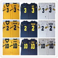 NCAA Michigan Wolverines Jerseys 3 Rashan Gary 10 Tom Brady Jersey 2 Charles Woodson College Football Camisas costuradas