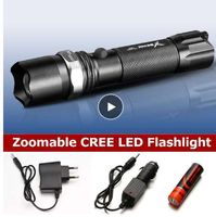 ultra powerful rechargeable flash light cree led tactical fl...
