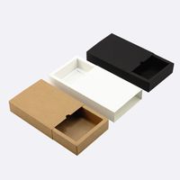 Kraftpapierschublade Box 20x15x3cm schwarzer Seife Schmuck Schmuck Snacks Kisten kleine Geschenkboxen für Hochzeit