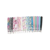 24 pcs/lot Pattern Stainless Steel Eyebrow Tweezers NEW fashion Hair removal factory power eyebrow Makeup Tools