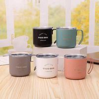 14oz Stainless Steel Handle Mug With Lids Double Insulated C...