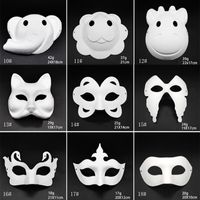 Maquiagem Dança Branco Máscaras Embrião Molde DIY Pintura Máscara Máscara Polpa Animal Halloween Festival Festival Máscaras Branco Papel Face Máscara DBC BH2912