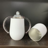 10 once sublimazione Sippy tazze con doppi manici in acciaio inossidabile ha isolato la bottiglia di bambino doppia parete Bicchiere vuoto tazze di caffè bottiglia di latte A07