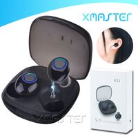 K11 Bluetooth 5,0 Tws Ohrhörer HiFi Bass Surround Binaural Headsets Sport Wasserdicht Unsichtbares Design Kopfhörer mit Einzelhandelspaket Xmaster